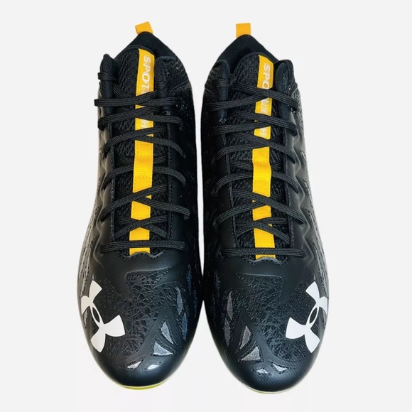 Under Armour Spotlight UA Football Cleats Black/Yellow 3023963-009 Mens Size 13 - Picture 5 of 10
